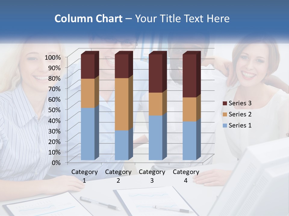 A Group Of People Standing Around A Table PowerPoint Template
