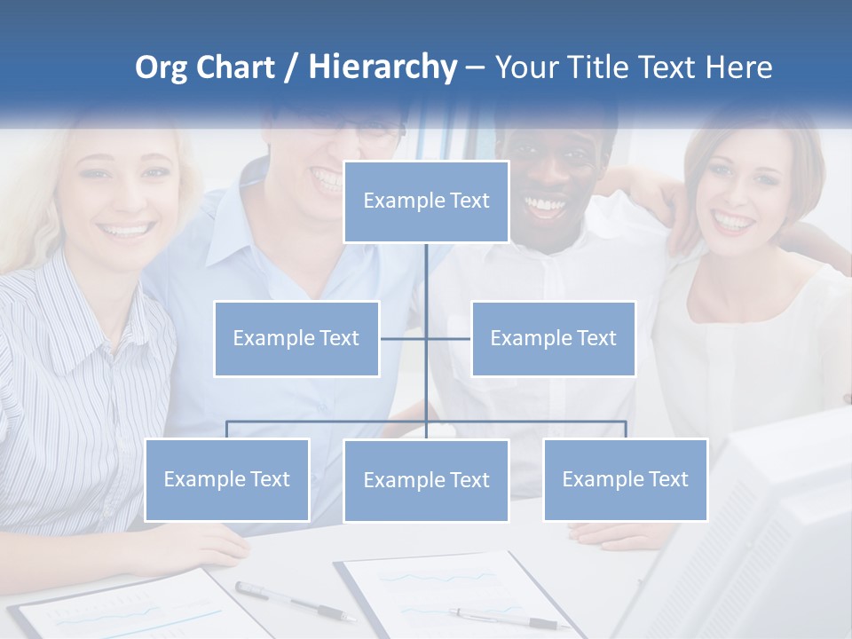 A Group Of People Standing Around A Table PowerPoint Template