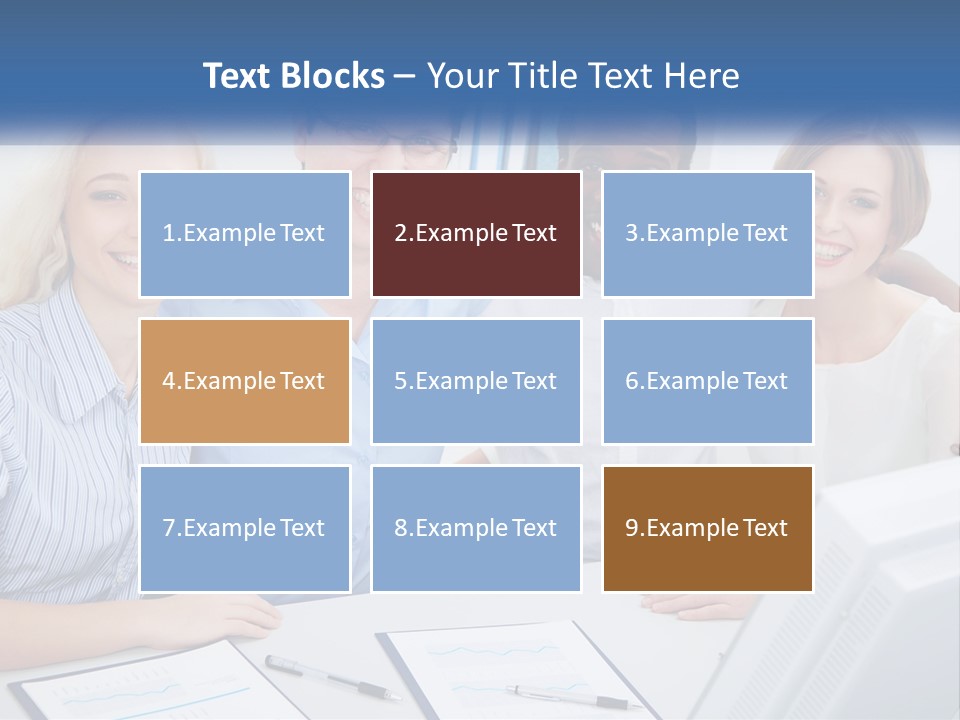 A Group Of People Standing Around A Table PowerPoint Template