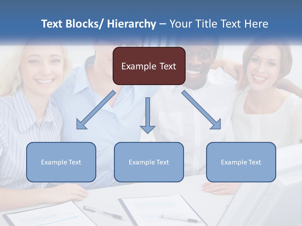 A Group Of People Standing Around A Table PowerPoint Template