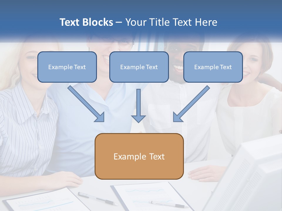 A Group Of People Standing Around A Table PowerPoint Template
