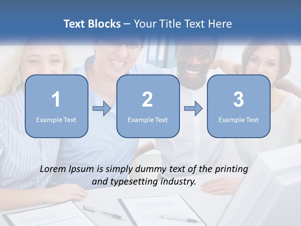A Group Of People Standing Around A Table PowerPoint Template
