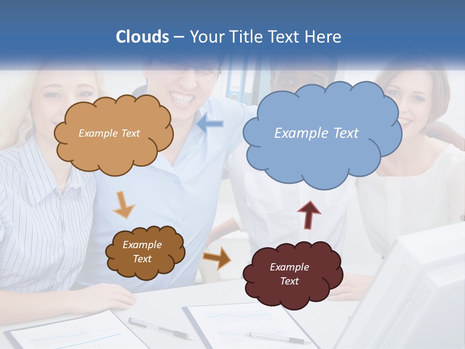 A Group Of People Standing Around A Table PowerPoint Template