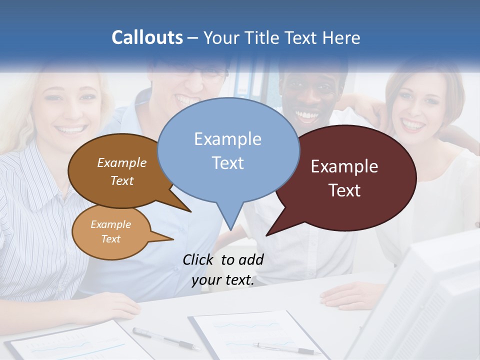 A Group Of People Standing Around A Table PowerPoint Template