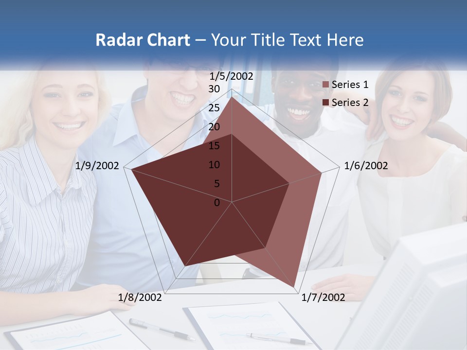 A Group Of People Standing Around A Table PowerPoint Template