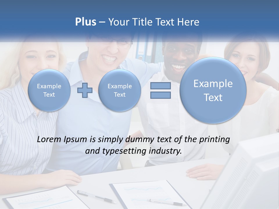 A Group Of People Standing Around A Table PowerPoint Template
