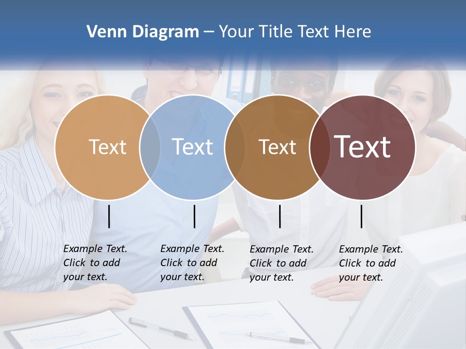 A Group Of People Standing Around A Table PowerPoint Template