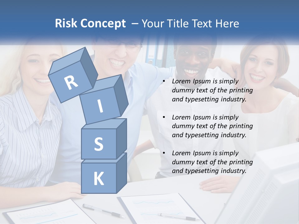 A Group Of People Standing Around A Table PowerPoint Template