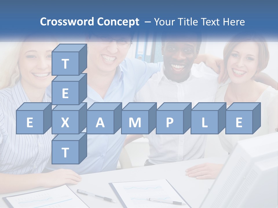 A Group Of People Standing Around A Table PowerPoint Template