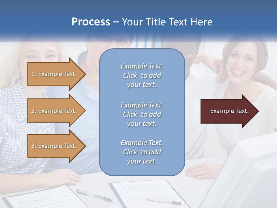 A Group Of People Standing Around A Table PowerPoint Template