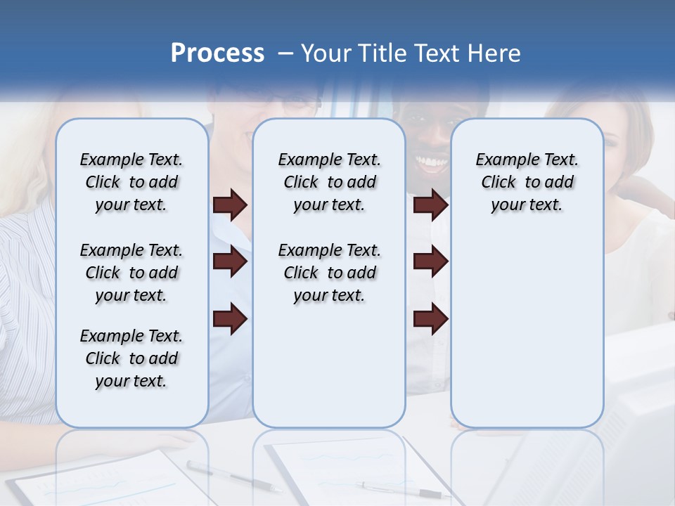 A Group Of People Standing Around A Table PowerPoint Template