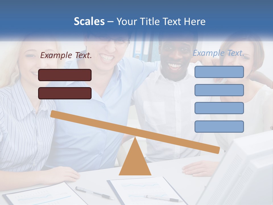 A Group Of People Standing Around A Table PowerPoint Template