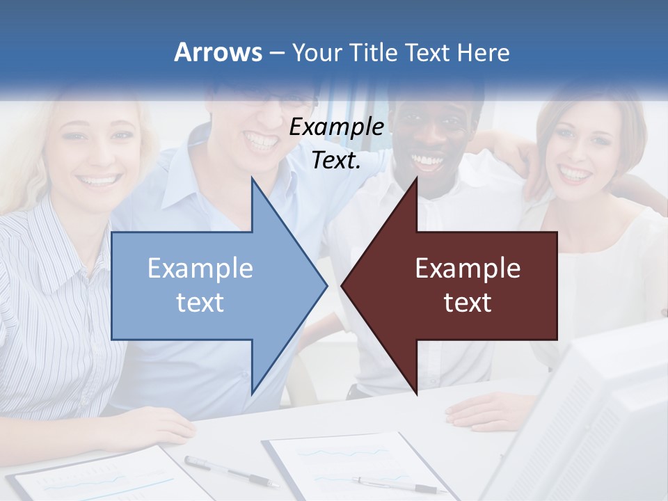A Group Of People Standing Around A Table PowerPoint Template
