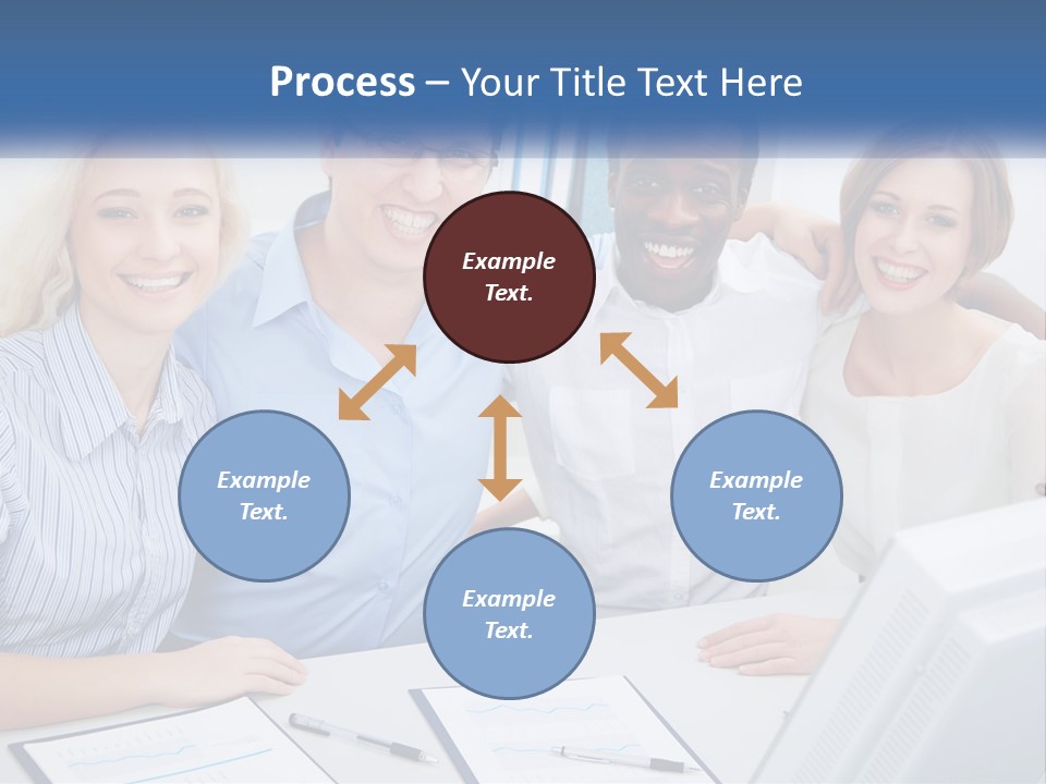 A Group Of People Standing Around A Table PowerPoint Template