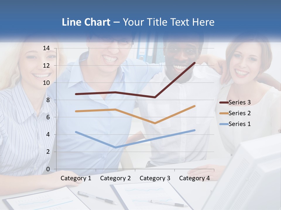 A Group Of People Standing Around A Table PowerPoint Template
