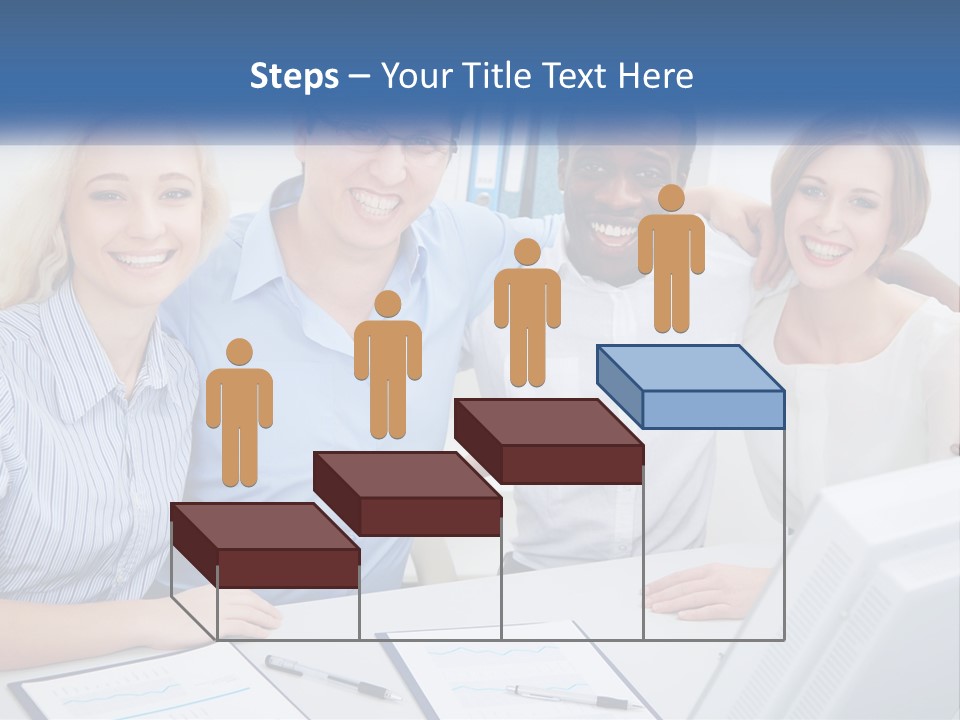 A Group Of People Standing Around A Table PowerPoint Template