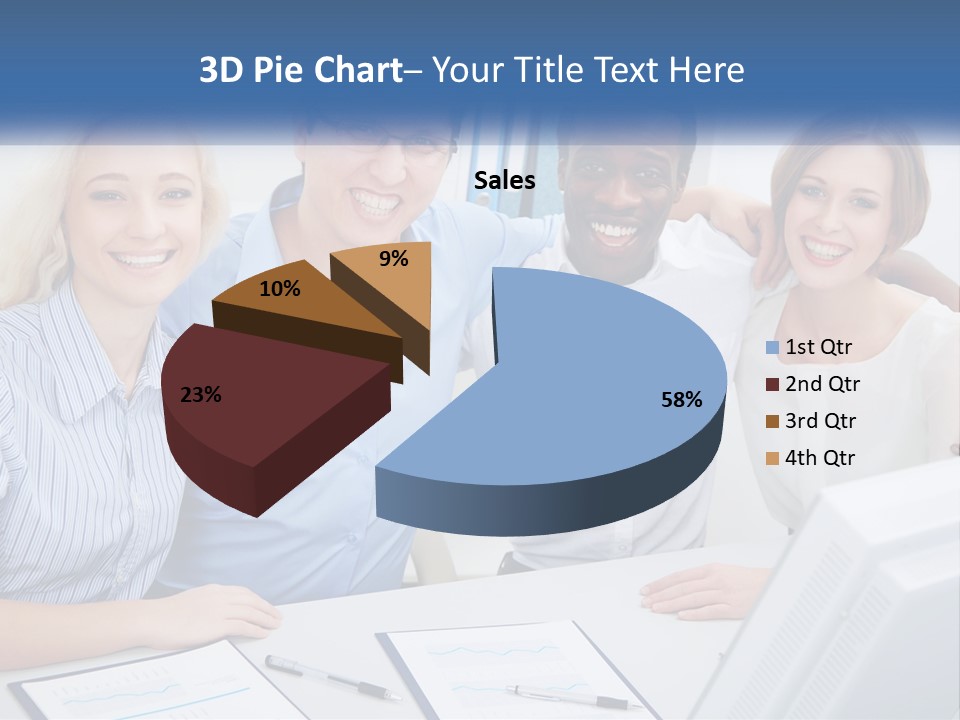 A Group Of People Standing Around A Table PowerPoint Template