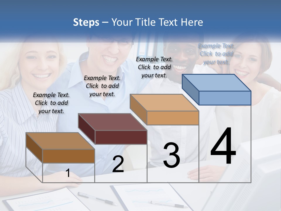 A Group Of People Standing Around A Table PowerPoint Template