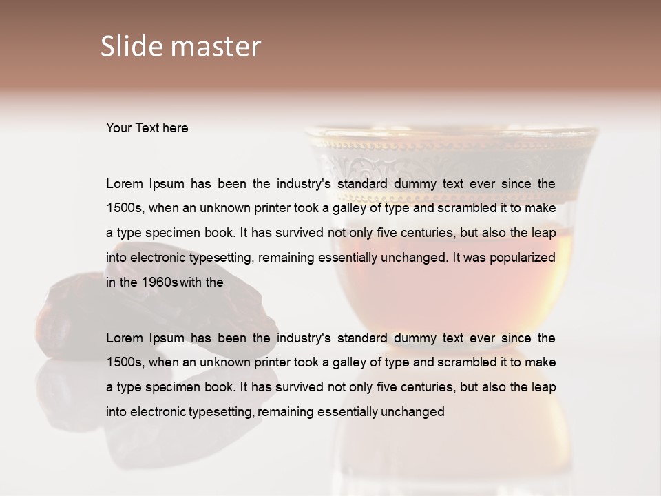 A Cup Of Tea Next To A Bowl Of Raisins PowerPoint Template