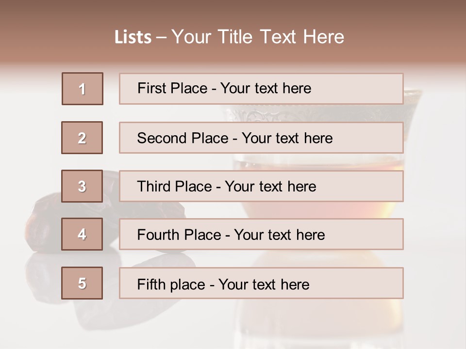 A Cup Of Tea Next To A Bowl Of Raisins PowerPoint Template