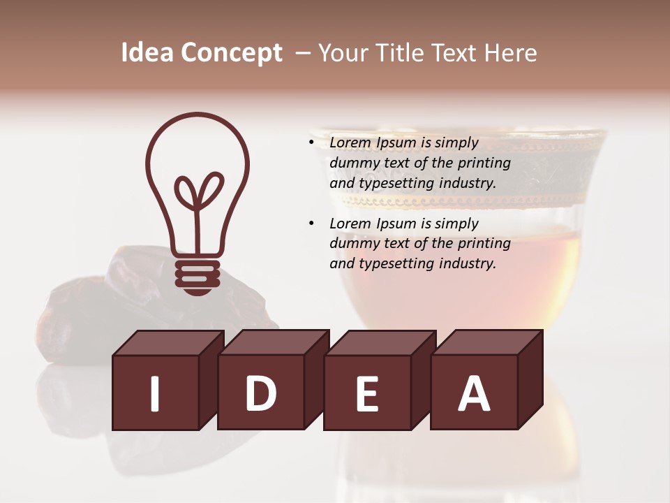 A Cup Of Tea Next To A Bowl Of Raisins PowerPoint Template