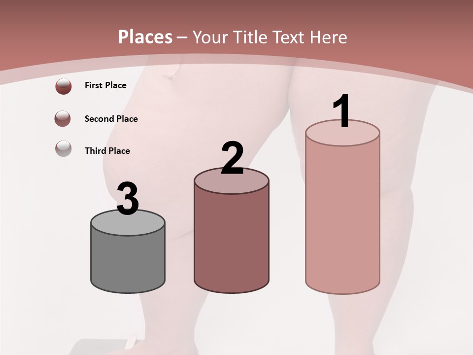 A Fat Woman Standing On Top Of A Scale PowerPoint Template