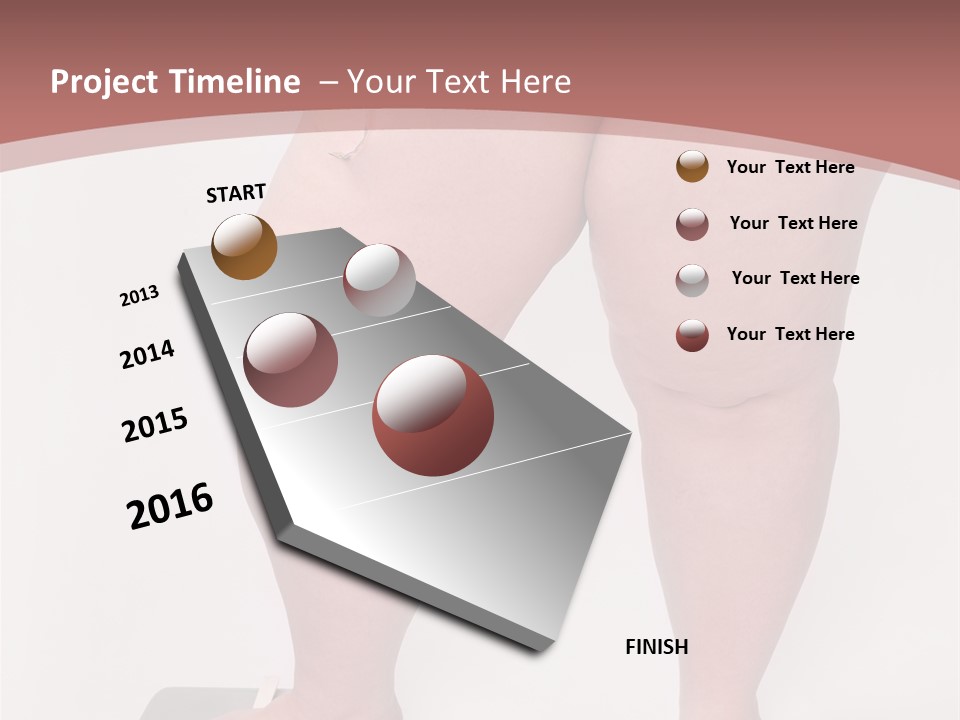 A Fat Woman Standing On Top Of A Scale PowerPoint Template