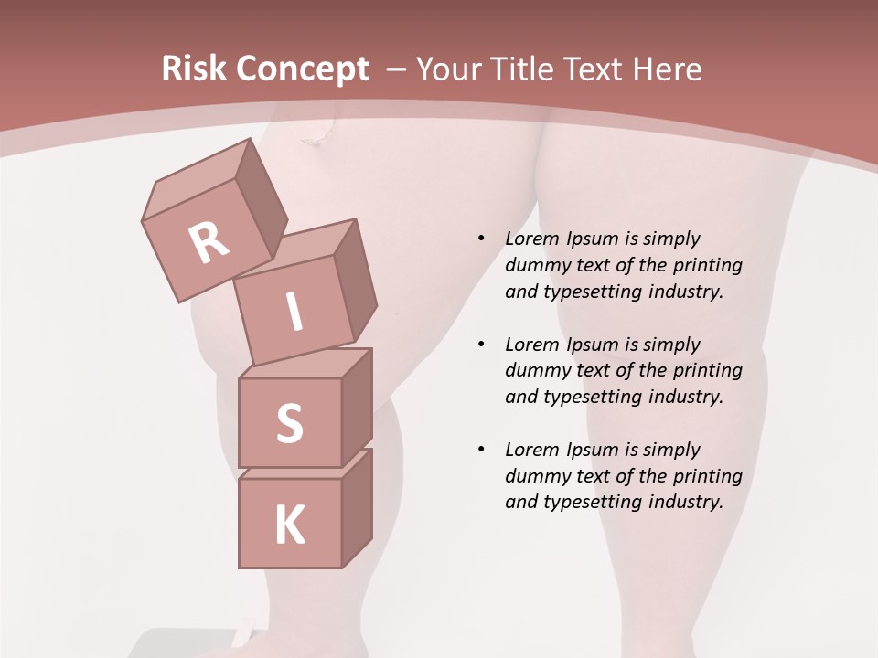 A Fat Woman Standing On Top Of A Scale PowerPoint Template