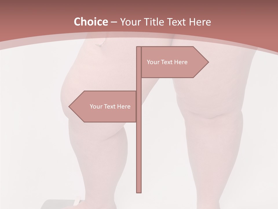 A Fat Woman Standing On Top Of A Scale PowerPoint Template