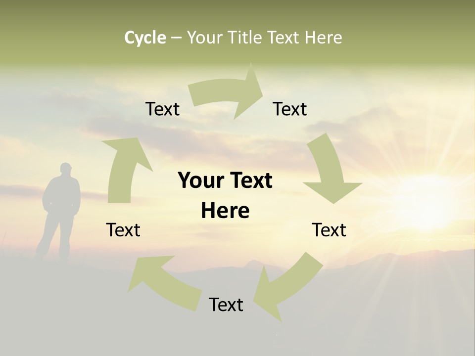 A Man Standing On Top Of A Hill Under A Cloudy Sky PowerPoint Template