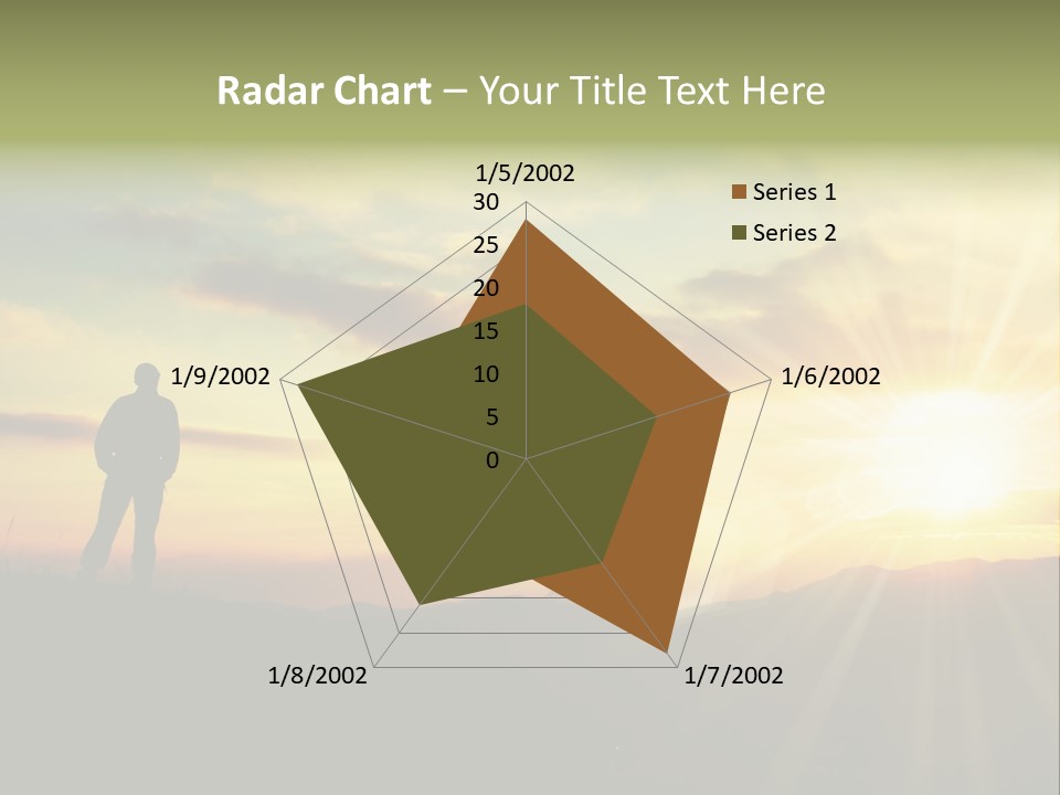 A Man Standing On Top Of A Hill Under A Cloudy Sky PowerPoint Template