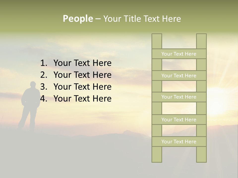 A Man Standing On Top Of A Hill Under A Cloudy Sky PowerPoint Template