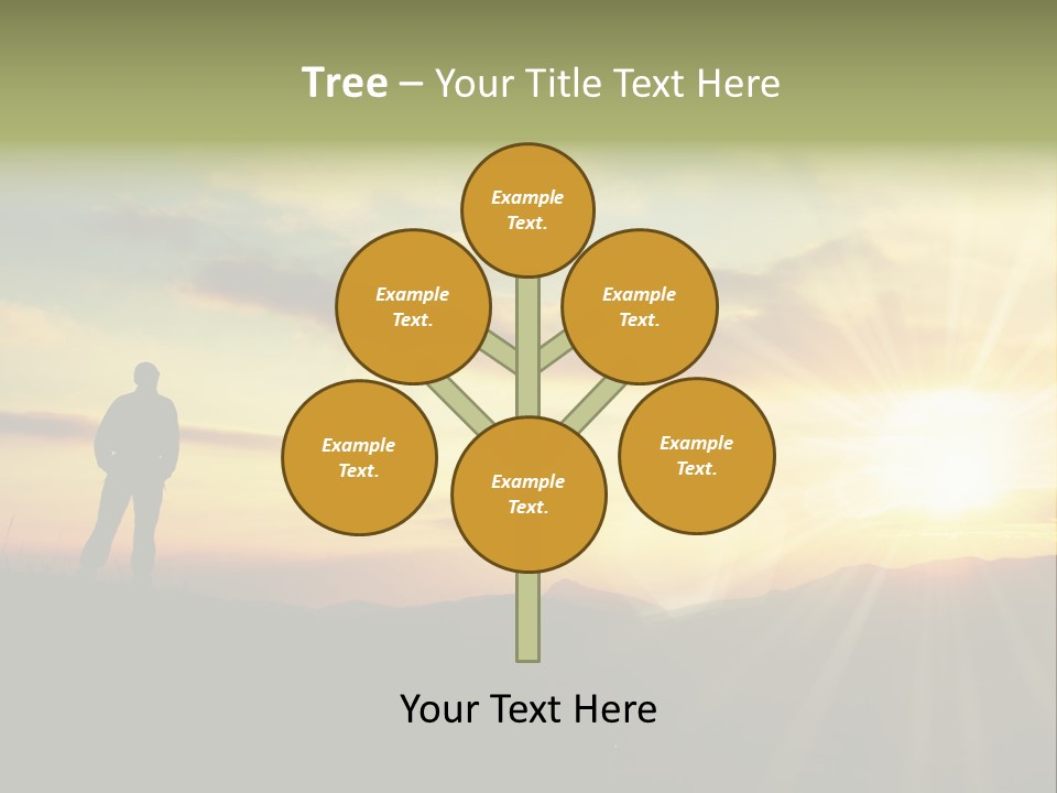 A Man Standing On Top Of A Hill Under A Cloudy Sky PowerPoint Template