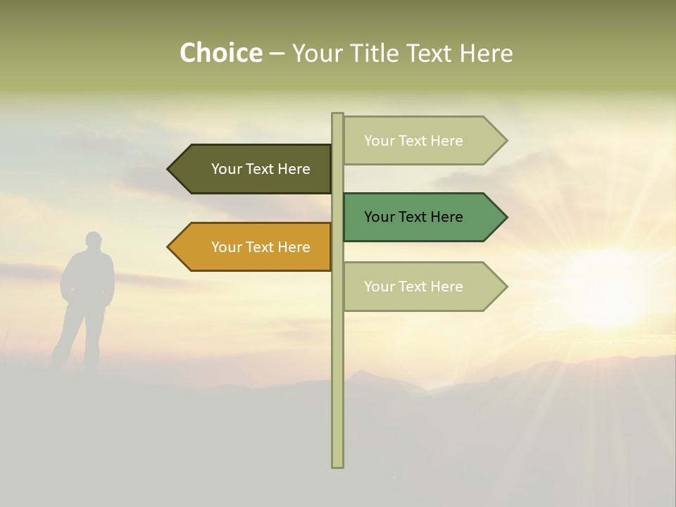 A Man Standing On Top Of A Hill Under A Cloudy Sky PowerPoint Template