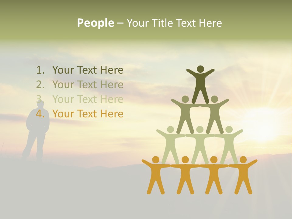 A Man Standing On Top Of A Hill Under A Cloudy Sky PowerPoint Template