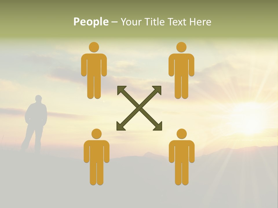 A Man Standing On Top Of A Hill Under A Cloudy Sky PowerPoint Template