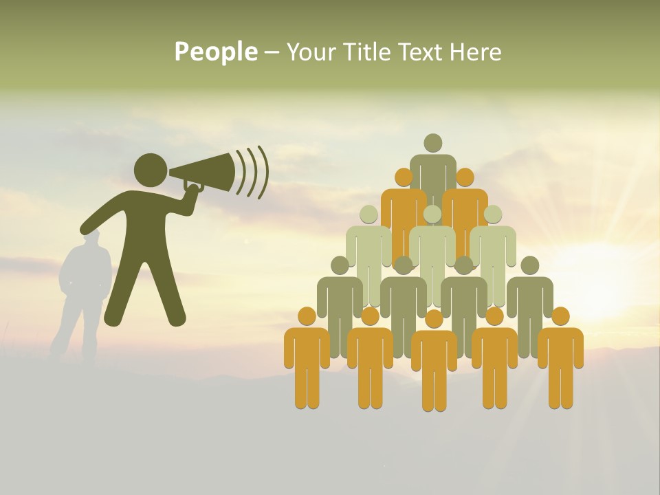 A Man Standing On Top Of A Hill Under A Cloudy Sky PowerPoint Template