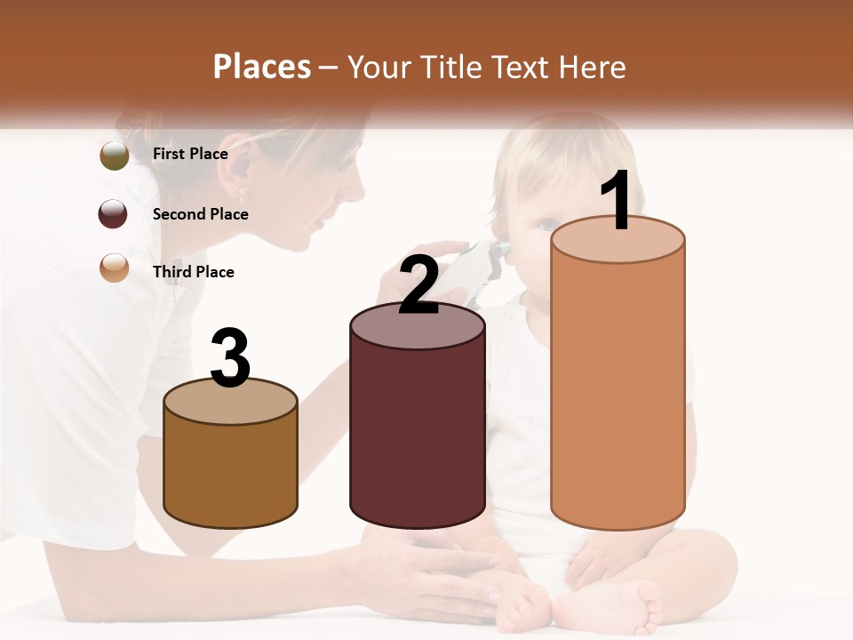 A Woman Combing A Small Child's Hair With An Electric Toothbrush PowerPoint Template