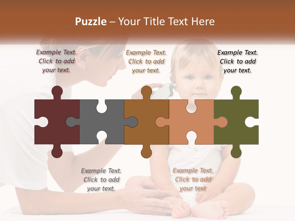 A Woman Combing A Small Child's Hair With An Electric Toothbrush PowerPoint Template