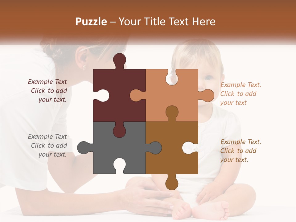 A Woman Combing A Small Child's Hair With An Electric Toothbrush PowerPoint Template