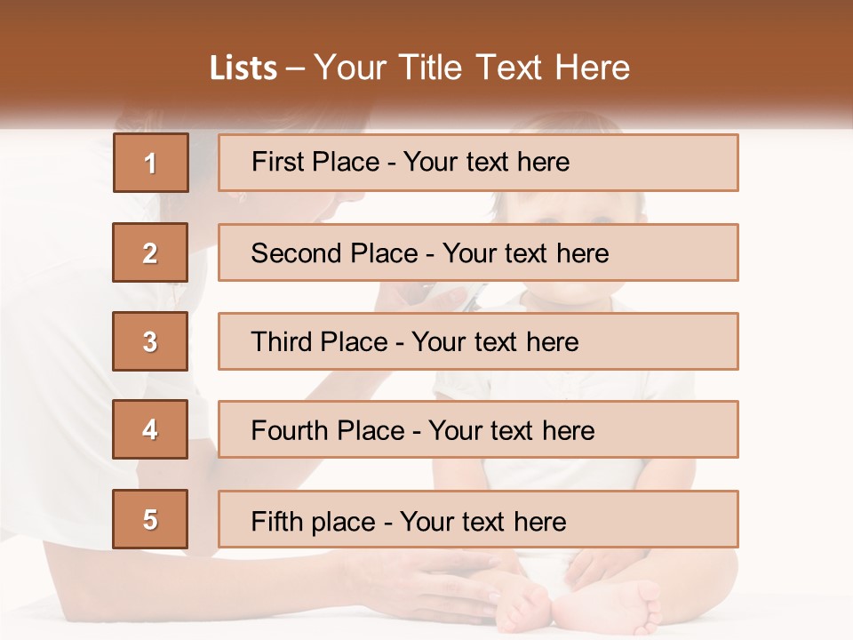 A Woman Combing A Small Child's Hair With An Electric Toothbrush PowerPoint Template