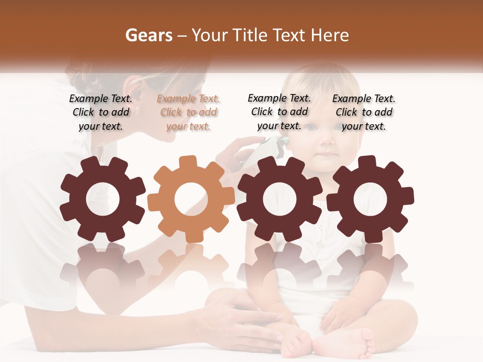 A Woman Combing A Small Child's Hair With An Electric Toothbrush PowerPoint Template