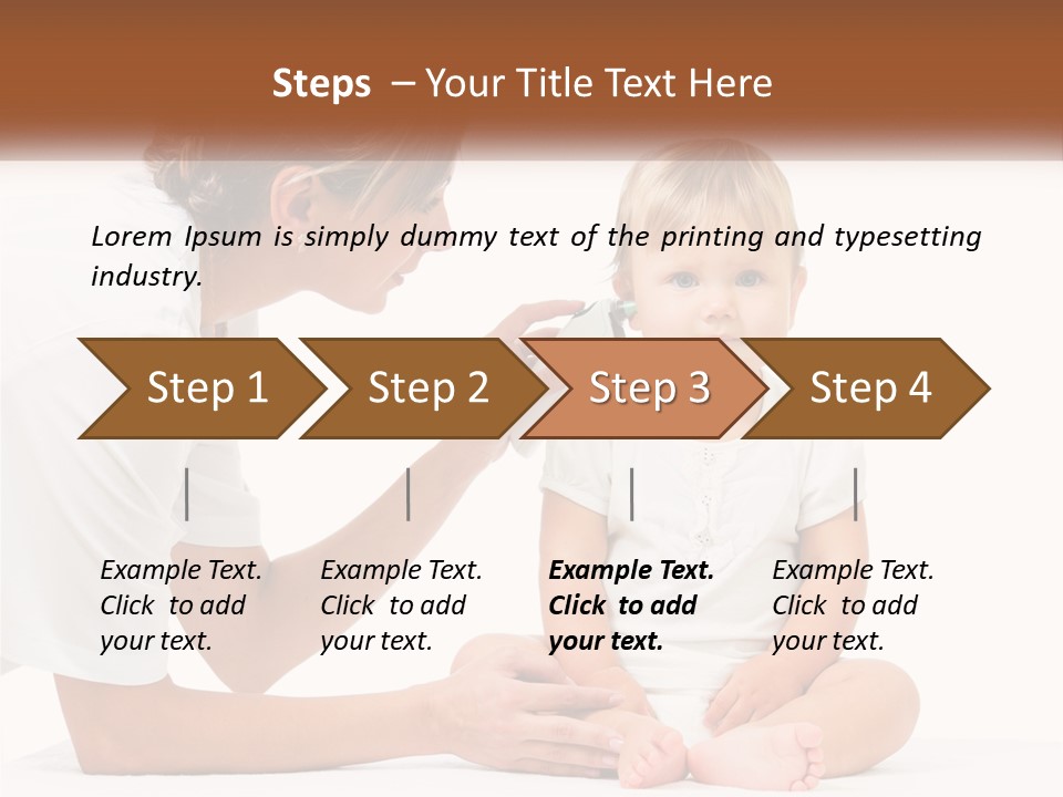 A Woman Combing A Small Child's Hair With An Electric Toothbrush PowerPoint Template
