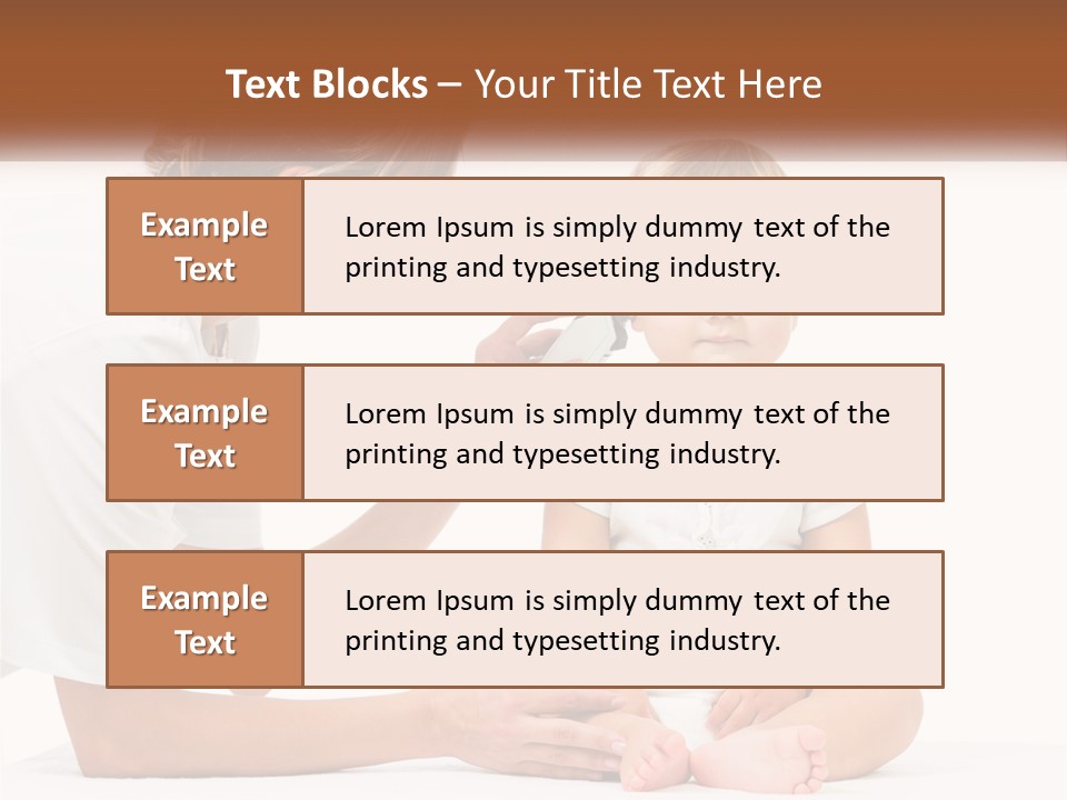 A Woman Combing A Small Child's Hair With An Electric Toothbrush PowerPoint Template