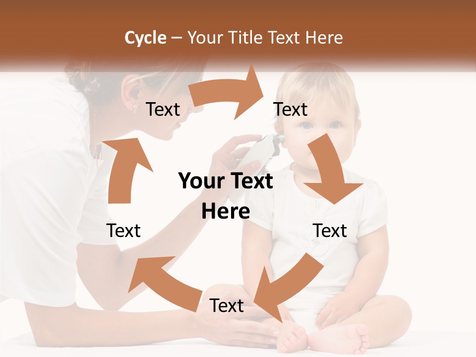 A Woman Combing A Small Child's Hair With An Electric Toothbrush PowerPoint Template