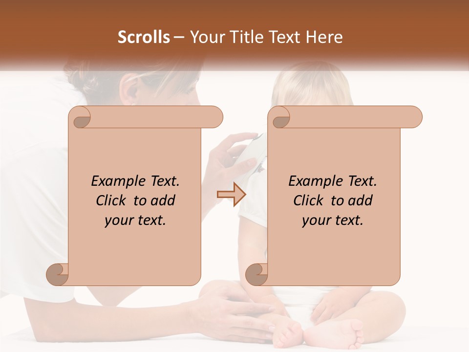 A Woman Combing A Small Child's Hair With An Electric Toothbrush PowerPoint Template