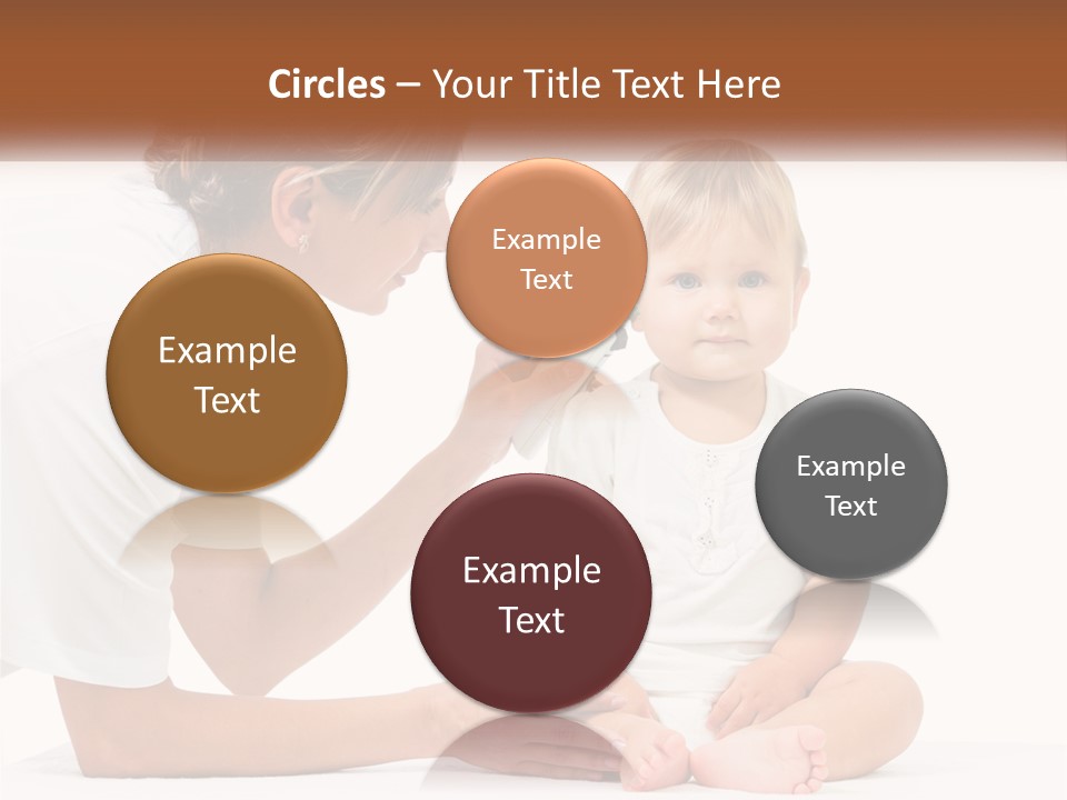 A Woman Combing A Small Child's Hair With An Electric Toothbrush PowerPoint Template