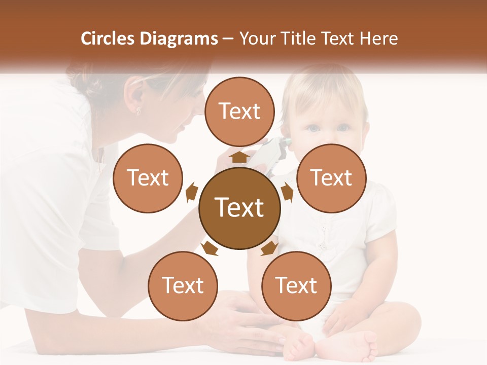 A Woman Combing A Small Child's Hair With An Electric Toothbrush PowerPoint Template