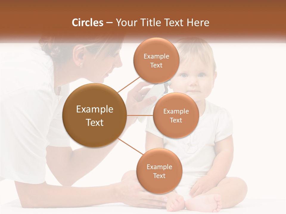 A Woman Combing A Small Child's Hair With An Electric Toothbrush PowerPoint Template