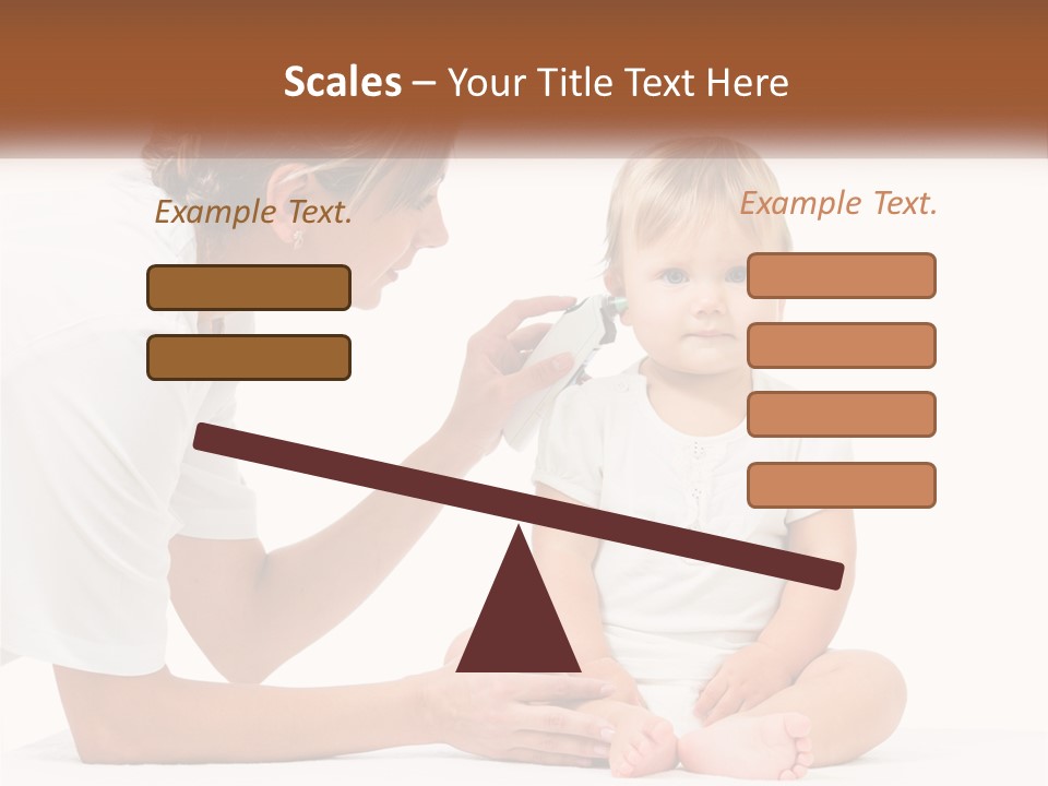 A Woman Combing A Small Child's Hair With An Electric Toothbrush PowerPoint Template